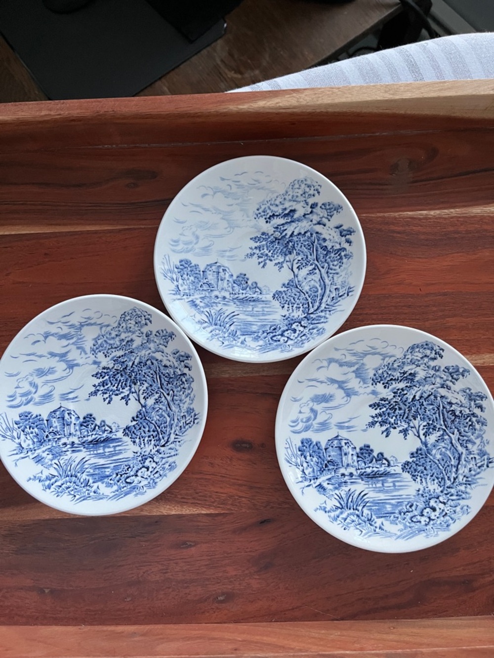 3 VINTAGE WEDGWOOD & CO COUNTRYSIDE SAUCERS